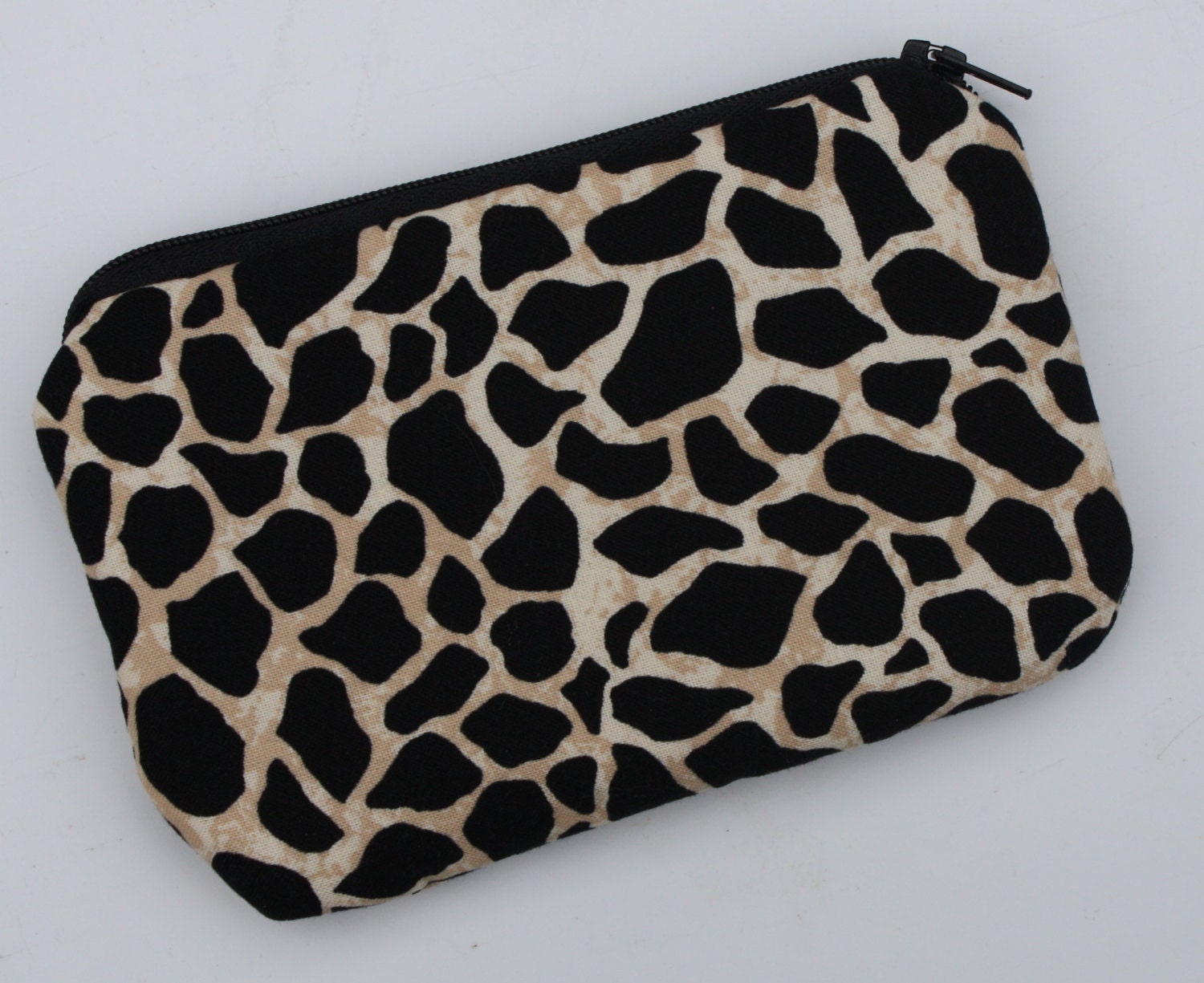 Padded Coin Purse in Leopard Print Fabric