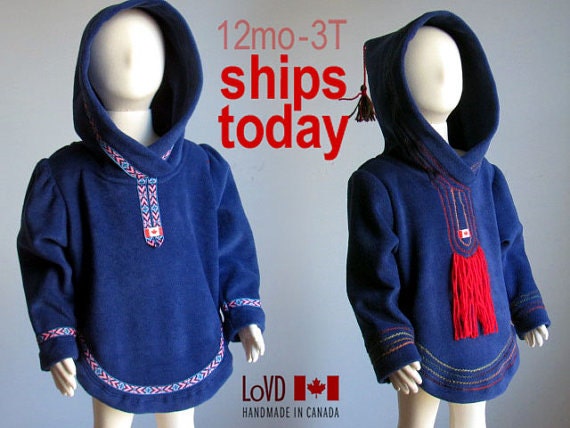 Baby Clothes. Baby Coat. Toddler Sweater. SHIPS TODAY. Size 12mo, 3T.  Boy Girl Coat. Fleece Sweater. Canada. Inuit Inspired.
