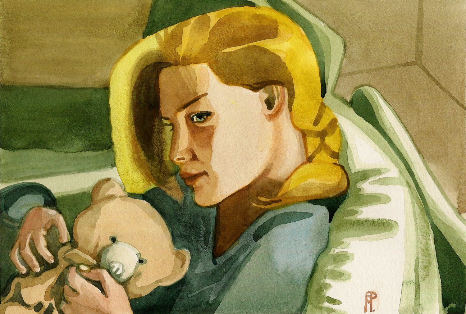 Custom portrait- original watercolor painting