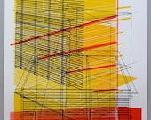Perspective overlap 6, multilayer 16 x 20 inch silkscreen print
