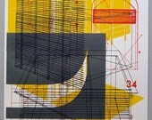Perspective overlap 5, multilayer 16 x 20 inch silkscreen print