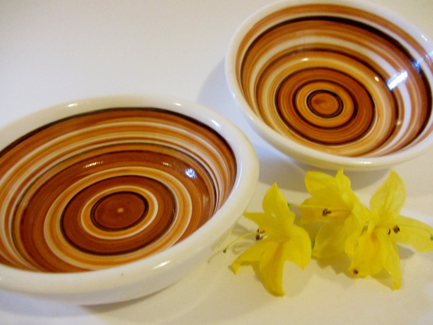Nesting Bowls -Huney Brown- Porcelain - Pottery Bowls - Medium Set of 4