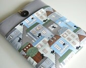 New iPad Case, iPad 2 Case, iPad 3 Sleeve, Padded, Handmade Cover for Any iPad - City Cat