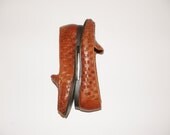 Vintage Brown Leather Woven Loafer size 6.5