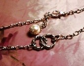 Wedding Jewelry Anklet Bride to Be   Silver Anklet Love Knot Swarovski pearl Great Gift for her Fiancee wife sister