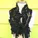 Rugged distressed cashmere  SCARF/ SHAWL/Wrap with a lot  of textures. Goth Lolita.
