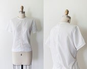 40s/50s White Blouse // MED