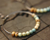 Boho Chic Czech Glass Hoop Dangle Earrings - Island of Patmos.
