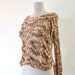 Knitted Sweater Top Summer Sweater Cardigan Jacket Tunic Chunky Hand Knit Ivory Brown Shades FREE SHIPPING