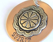 Western Style Concho - Pet ID Tag For Your Large Dog or Horse in Copper and Silver