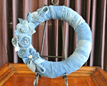 Re cycled Denim Wreath