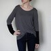 Colorblock Scoopneck T Shirt Gray Small