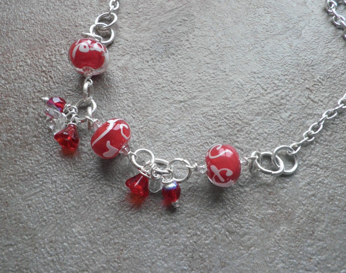 Candy Apple - lampwork necklace