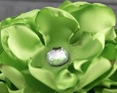 Lime Dog Collar Flower - Satin and Rhinestone Wedding Accessory for Pets
