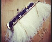 Ostrich Feather Clutch- Love Birds READY TO SHIP