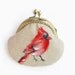 Garden bird Hand painted Vintage Purse (made to order)