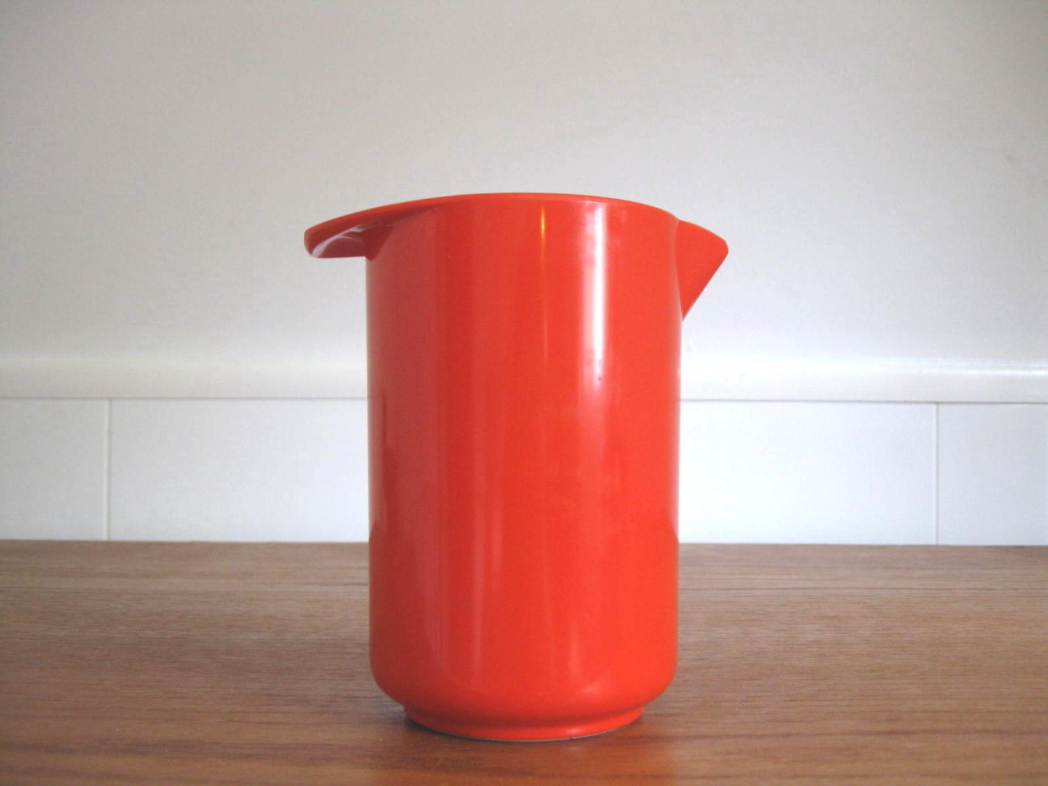 ROSTI red orange 70s PITCHER