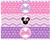 DIY Digital Minnie Mouse Bow-tique Printable  Water Bottle,  Milk Bottle Labels, Napkin Rings,  Minnie Mouse  Decoration,  INSTANT DOWNLOAD