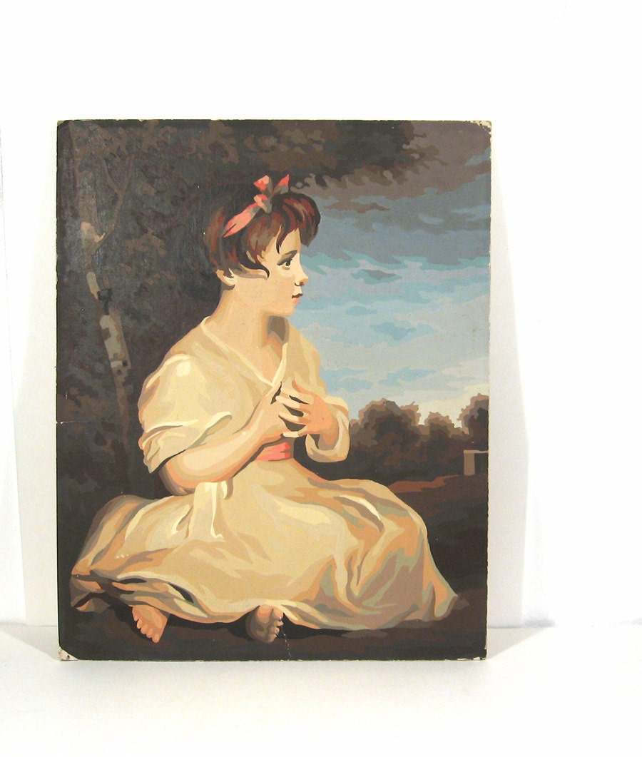 Paint by Number Vintage Painting Young Girl Edwardian