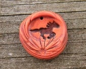 ONLY ONE Sunburst Horse Focal in burnt sunset orange (ready to ship)