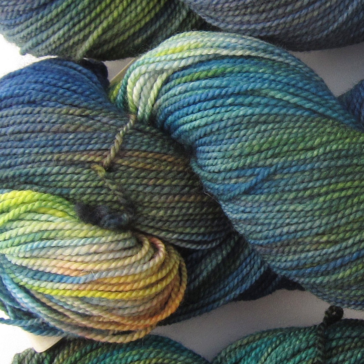 Jackrabbit 4oz hand dyed sock yarn fingering weight, 2ply superwash merino, 114g: Waterlilies 2