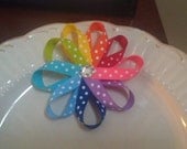 Rainbow Pinwheel Hairbow