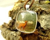 Deers in the woods pendant