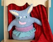 Cute Baby Blue Isadora Ballet Dancer Recycled Sweater Stuffed Animal Pillow