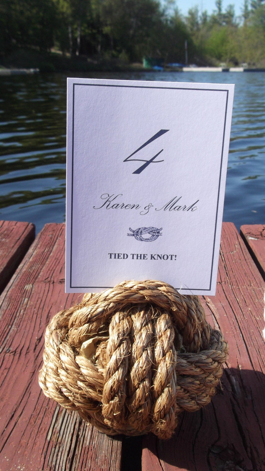 Nautical Wedding, 12 Nautical rope table number holders - 12 wedding knots for that beach wedding