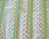 Morgan Jones Yellow Pops, Green and White Vintage Chenille Fabric