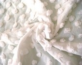 Bates Fluffy White Pops Vintage Chenille Fabric