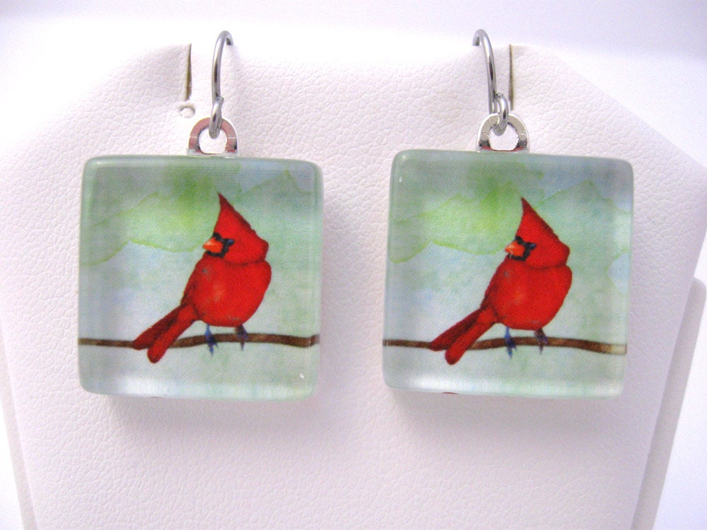 Cardinal Earrings