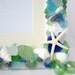 Beach Decor Sea Glass & Shell Frame - Nautical Seashell Frame w Beach Glass and Starfish - 5x7, Any Color