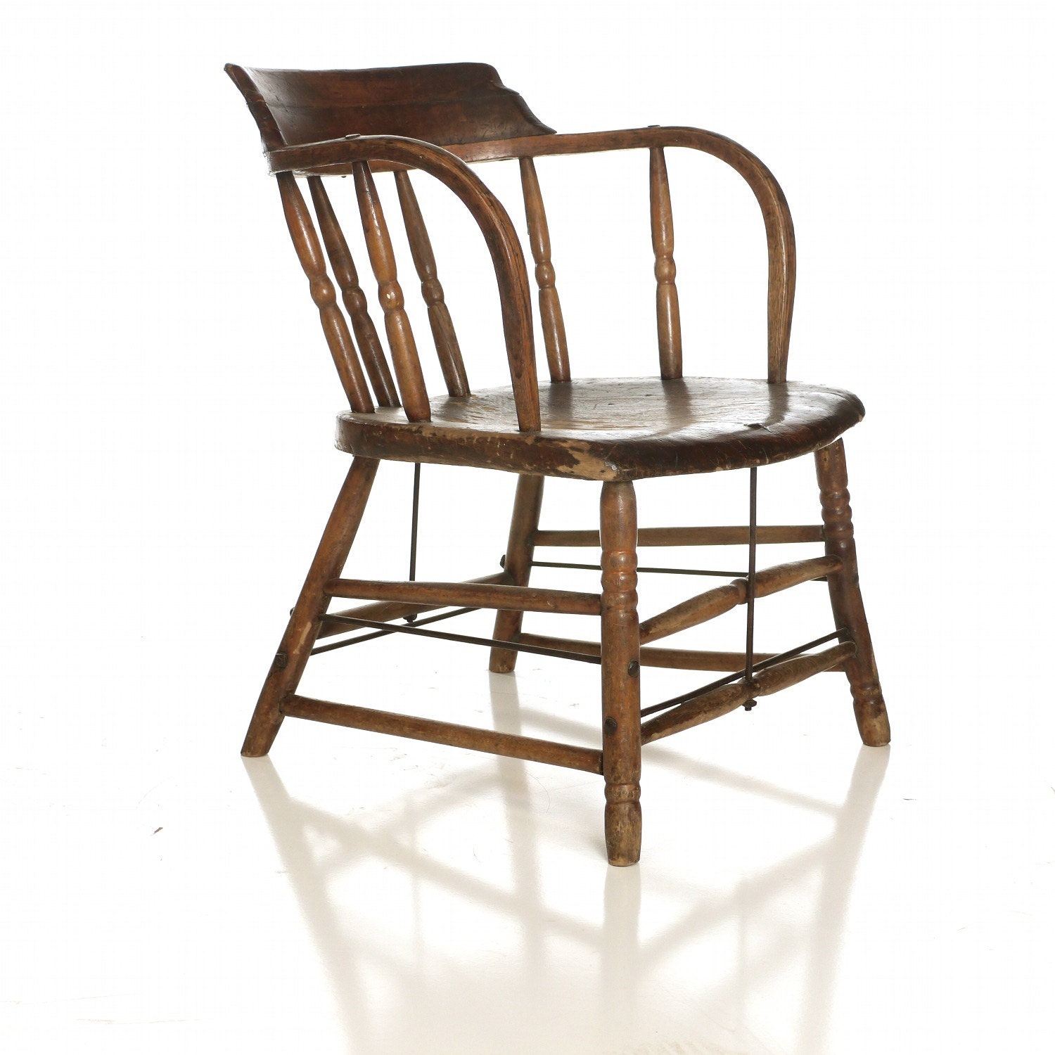 Antique Captain's Arm Chair, Bentwood Seat