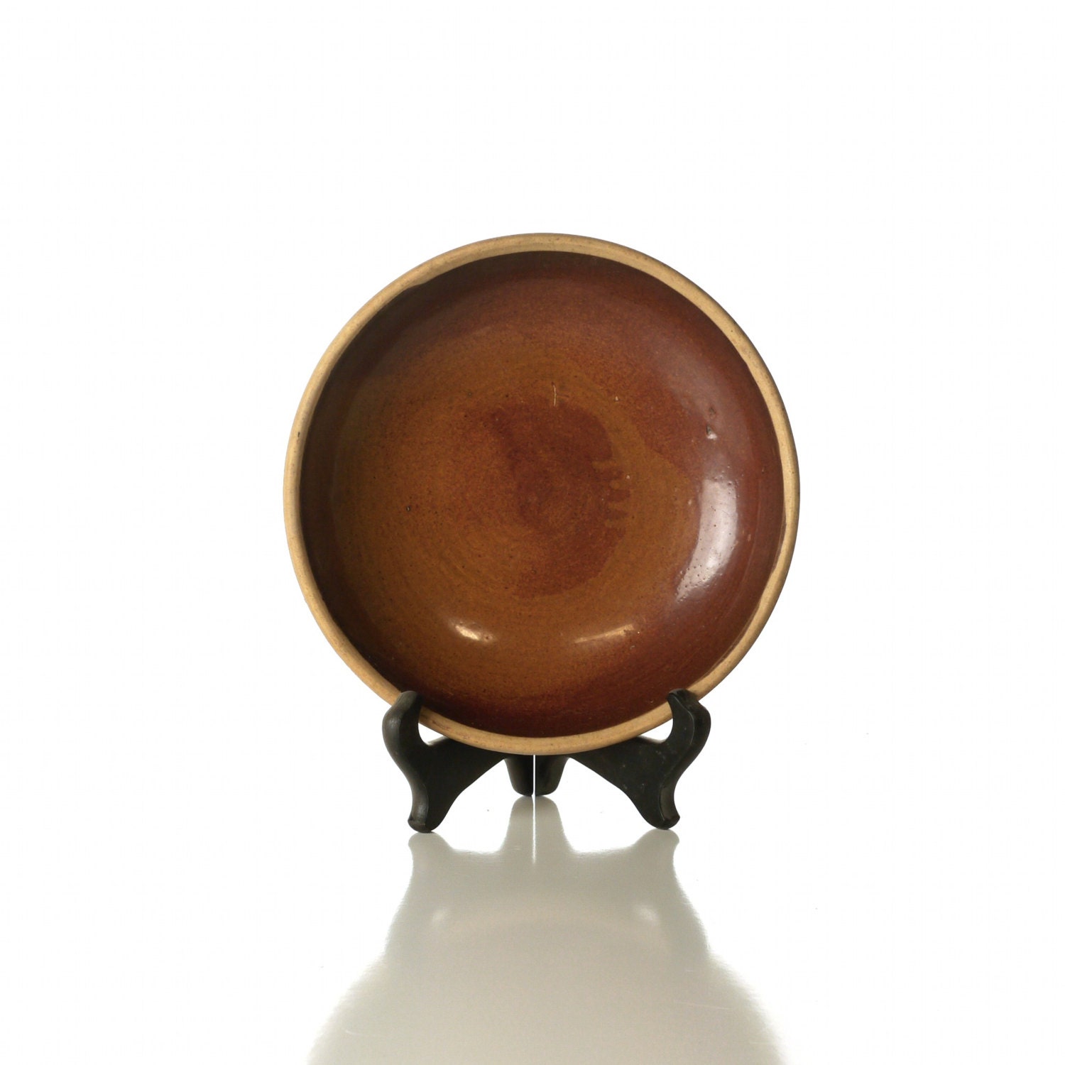Redware Pie Plate, Antique 19th Century Dish