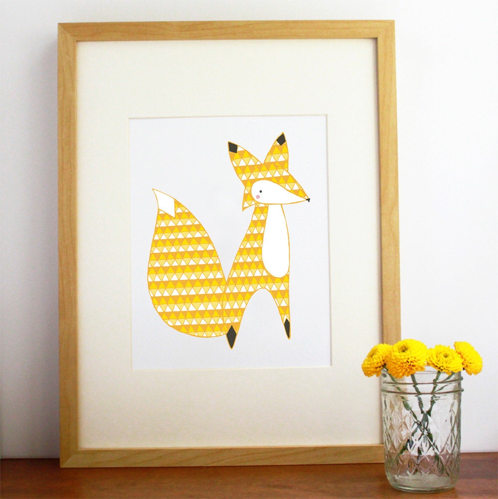 March Little Fox Illustration Fox Art - Free US Shipping