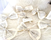 Vintage Book page Garland - Bow Tie Garland - Wedding Garland - Upcycled