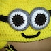 Despicable Me Minion Beanie or Earflap Hat with Ties made to order