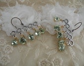 HONEYDEW earrings shabby chic vintage style fresh spring green chrysolite easter swarovski rhinestones delish