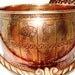 VINTAGE Tin, Round with Hammered Copper Lid, Swing Handle, Classical Roman / Greek Motif Design