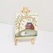 Prim Hand Painted Scene on Tiny Canvas with Easel