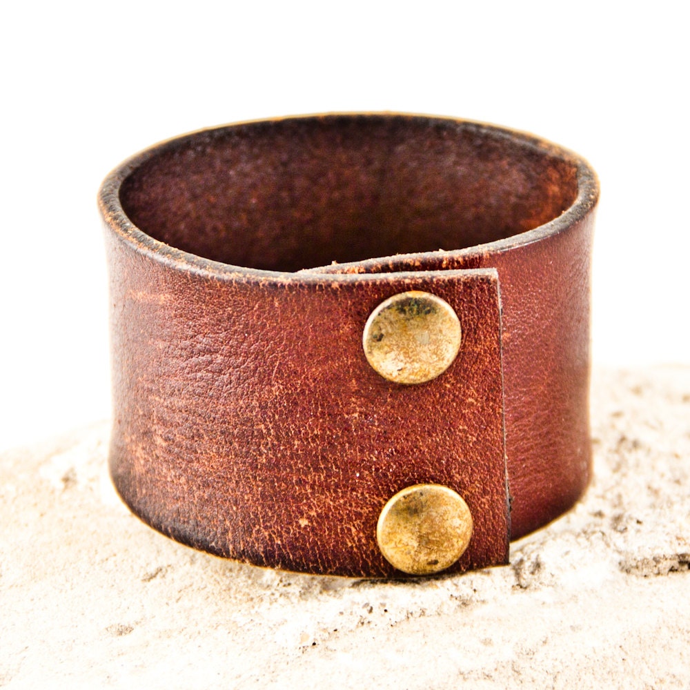 Men's Leather Cuff Wristband Bracelet Jewelry for Him OOAK - ETSY SALE