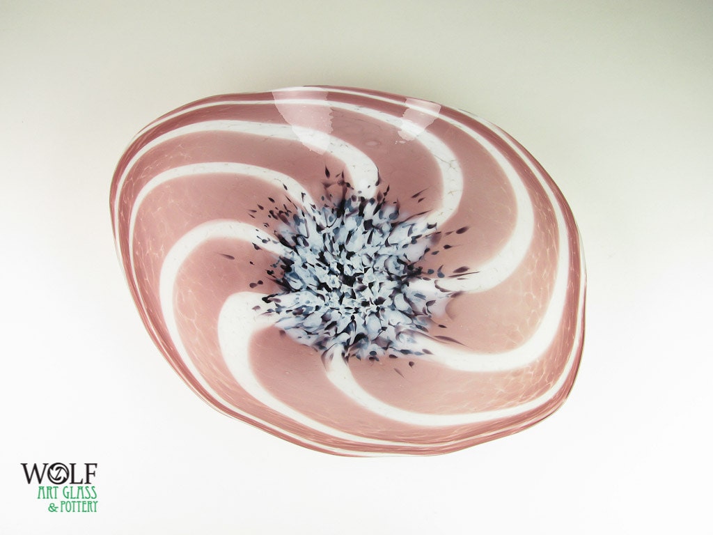 Blown Glass Wall Art Morning Glory Light Plum and White