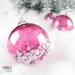 Glass Ornament Suncatcher Blown Ball Fuchsia Pink Blossom