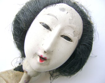 Vintage Japanese Doll Head Hina Matsuri Woman  Body Part  At Least 78 Years Old (S774)
