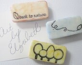 Magnets: Back To Nature, Inked, Handmade, Set of 3