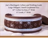 Martingale Collar and Leash Combination Walking Lead, Large Whippet, Small Greyhound, Brown