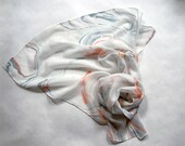 Marbled Silk Chiffon Scarf iii