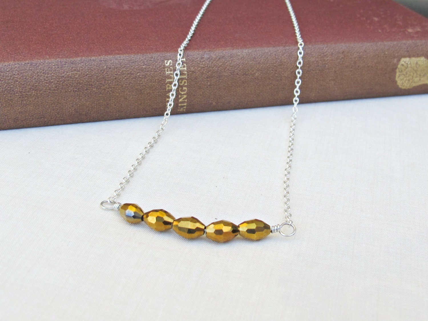 Necklace. Aurum Tubes. Bar Gold Shiny Sparkle Precious Metals Jewellery by Two Cheeky Monkeys on Etsy