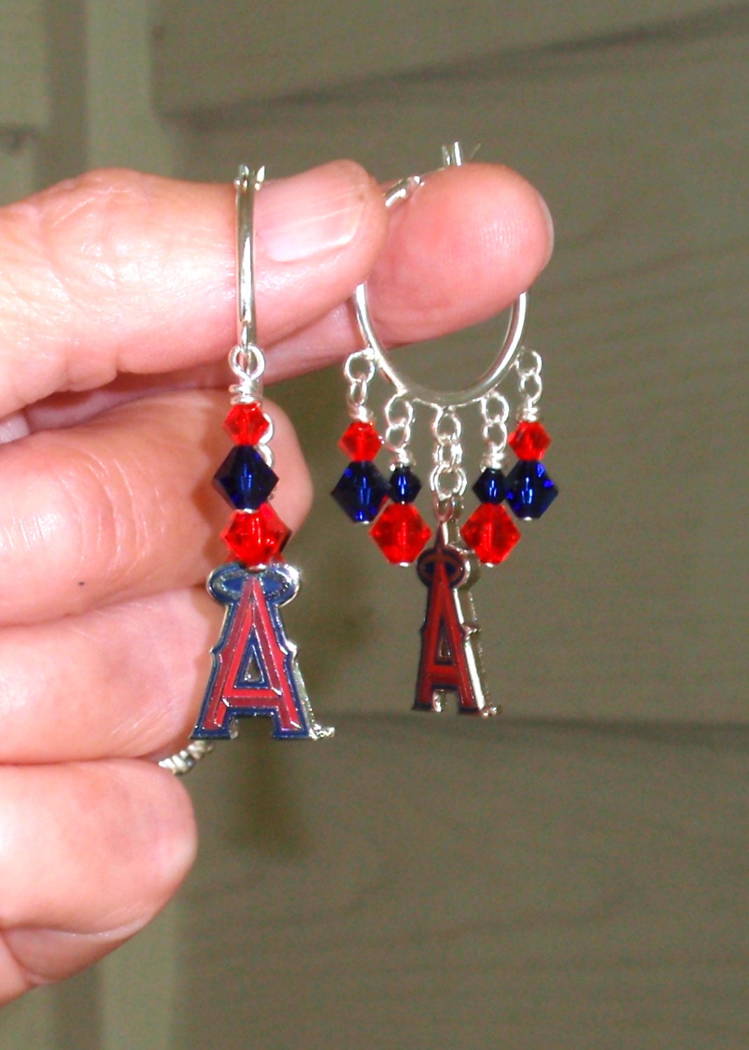 Anaheim Angels Inspired Put A Halo On It Super Bling Hoop Earrings